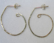 hammered half hoop earrings
