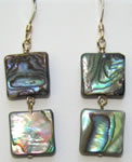 paua shell squares earrings