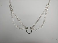 teired sterling silver hammered horseshoe necklace