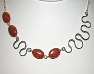 fire jasper squiggles necklace