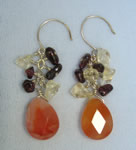 Autumn colors briolette cluster earring