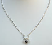 sterling silver scroll pendant with birthstones of your choice