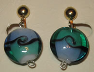 swirl bead clip on earrings
