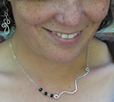 asmetrical hammered necklace